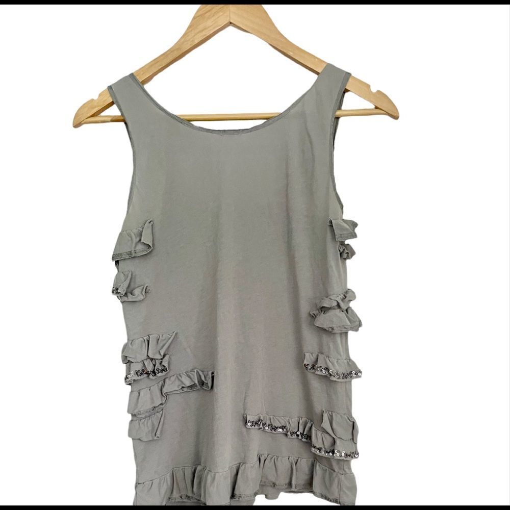 J. Crew Ruffled Tank Top, Gray - Picture 3 of 3